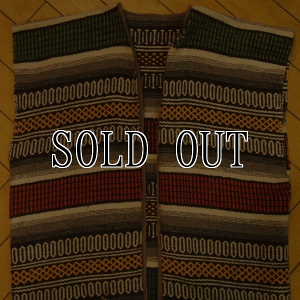 画像2: Vintage Mexican rug Vest (2)