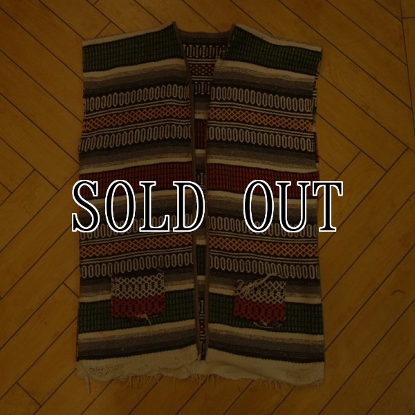 画像1: Vintage Mexican rug Vest (1)